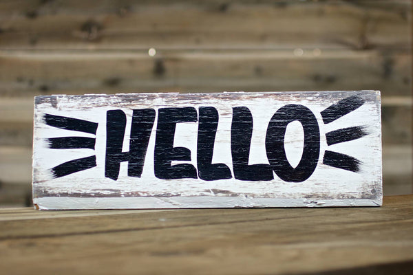 HELLO — Hand Painted Sign